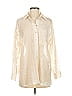 Zara Metallic Ivory Long Sleeve Blouse Size XS - photo 1