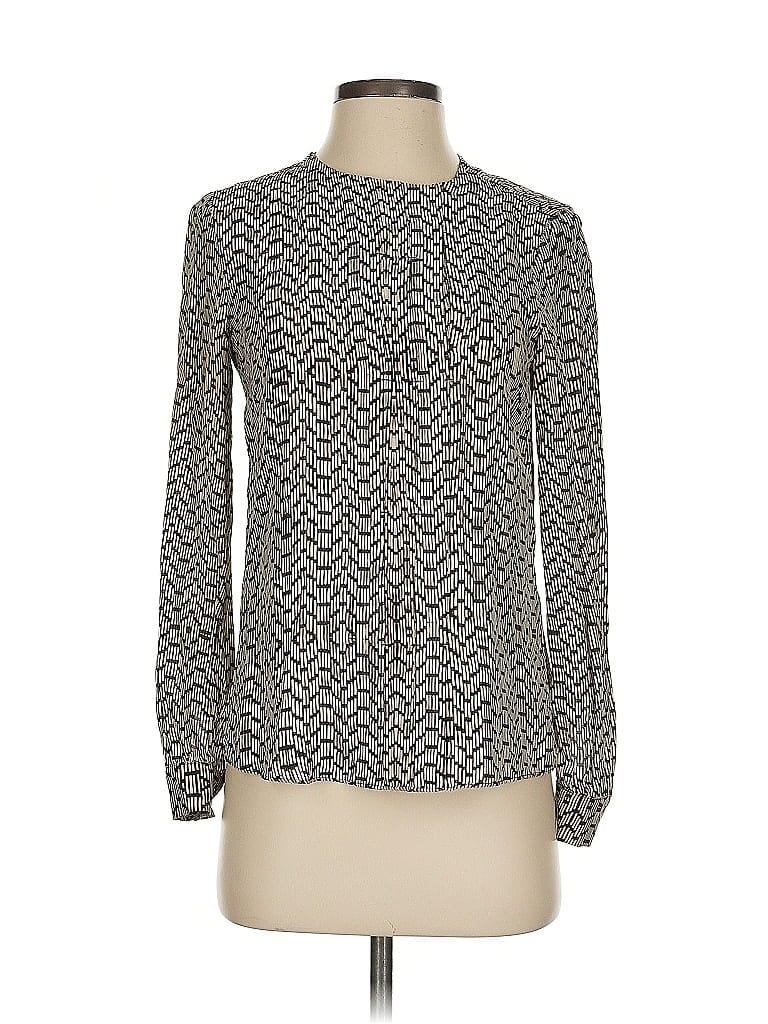 Pre-owned Reiss Long Sleeve Blouse In Gray
