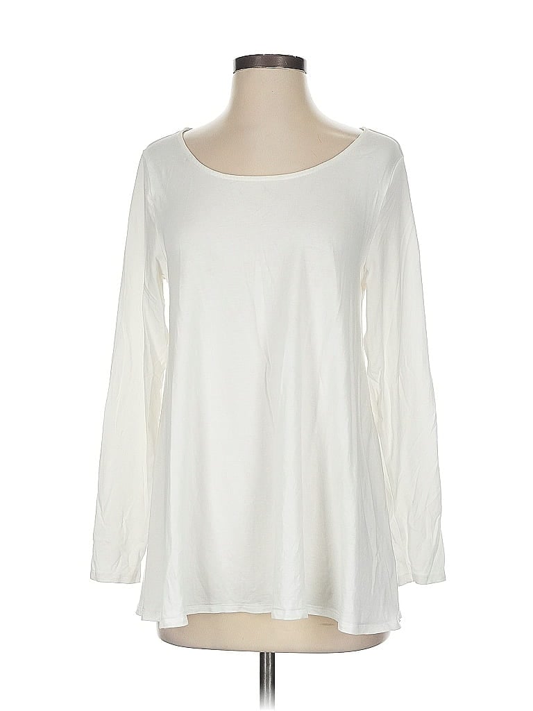 Pre-owned Soft Surroundings Long Sleeve T-shirt In White