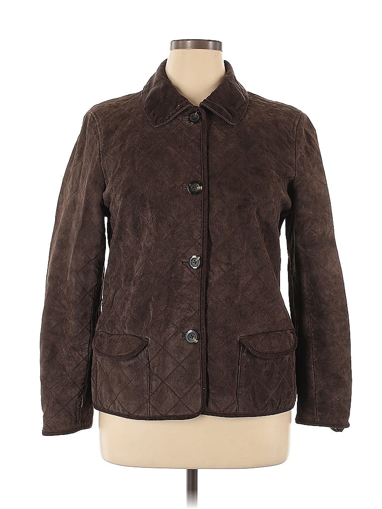 Saks Fifth Avenue 100% Polyester Brown Jacket Size 14 - photo 1