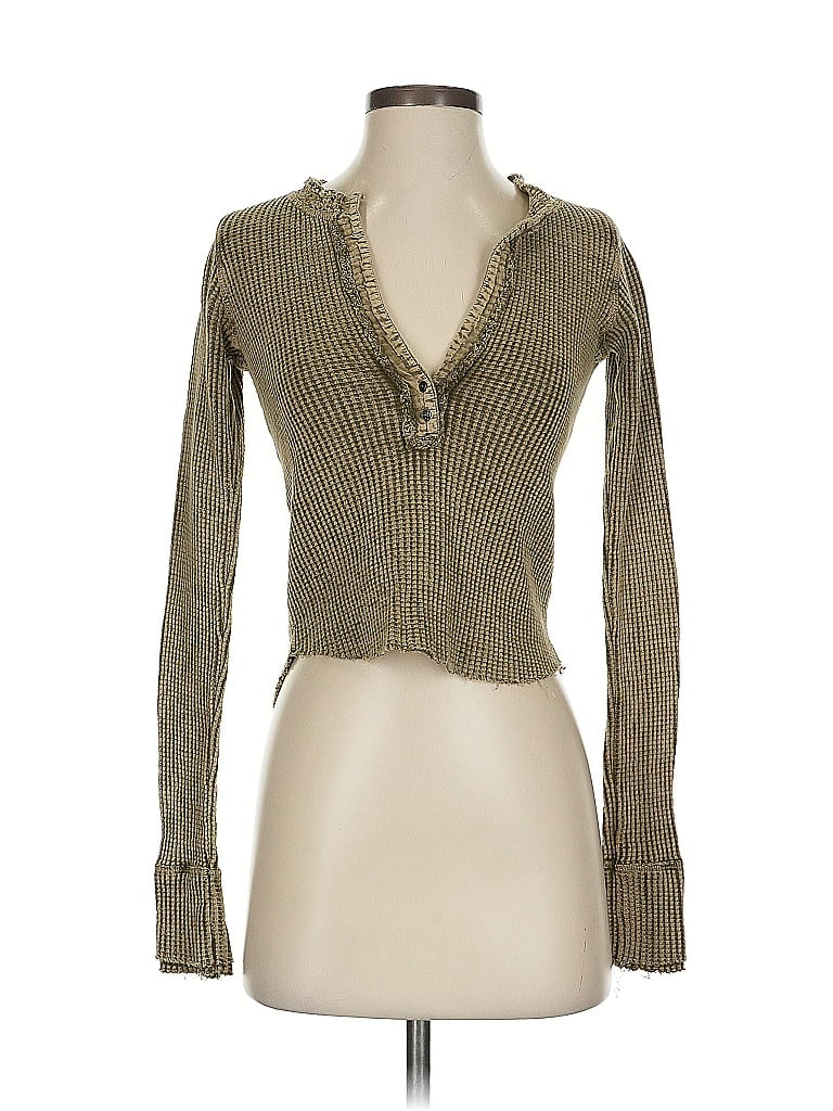 FP One 100% Cotton Brown Tan Long Sleeve T-Shirt Size S - photo 1