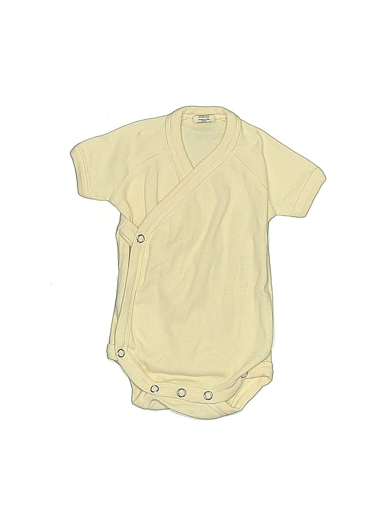 Kate Quinn Organics 0100% Organic Cotton Solid Yellow Short Sleeve Onesie Size 0-3 mo - photo 1