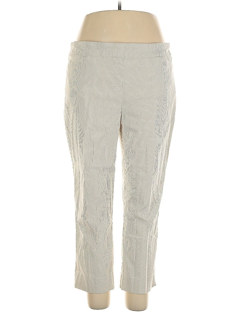 Hilary Radley Chevron-herringbone Ivory Casual Pants Size XXL - photo 1