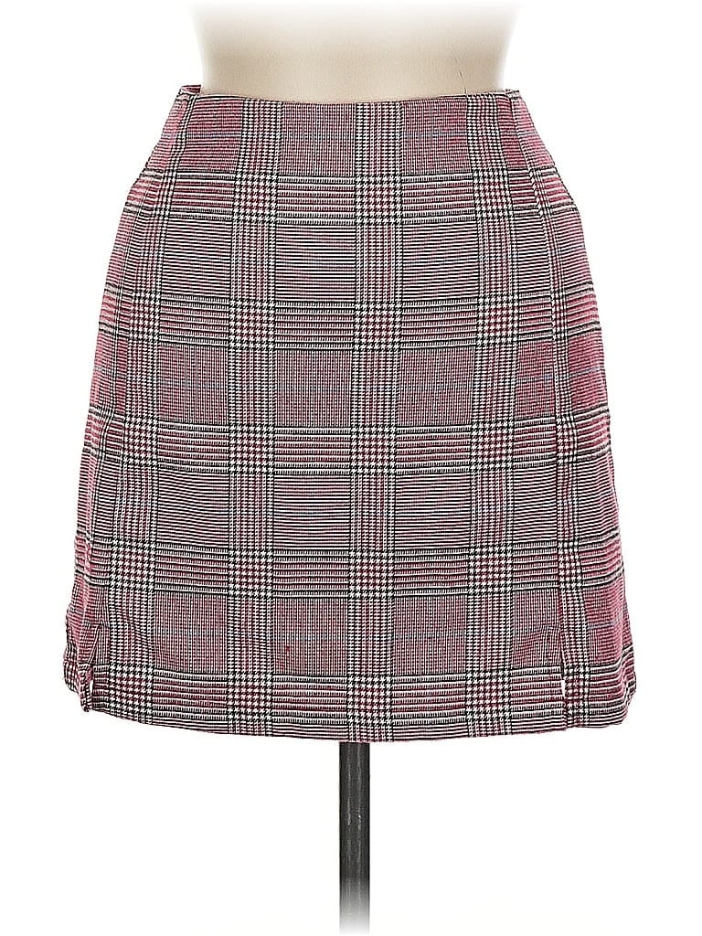John Galt Plaid Burgundy Casual Skirt One size - photo 1