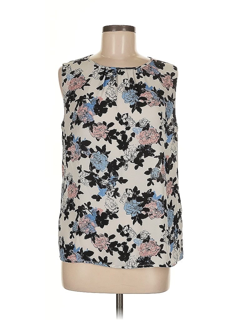 Tahari by ASL 100% Polyester Ivory Sleeveless Blouse Size M - photo 1