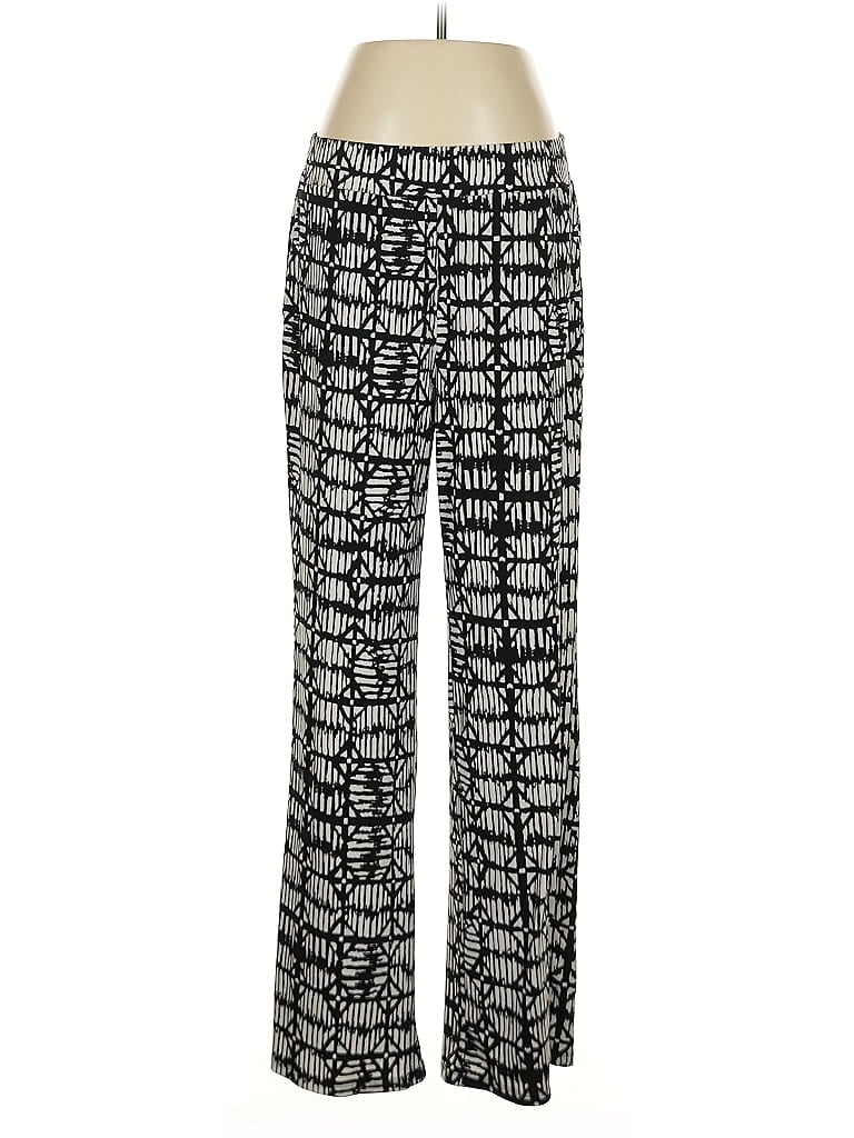 Kasper Print Black Casual Pants Size M - photo 1