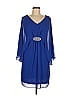 Connected Apparel 100% Polyester Blue Cocktail Dress Size 6 - photo 1