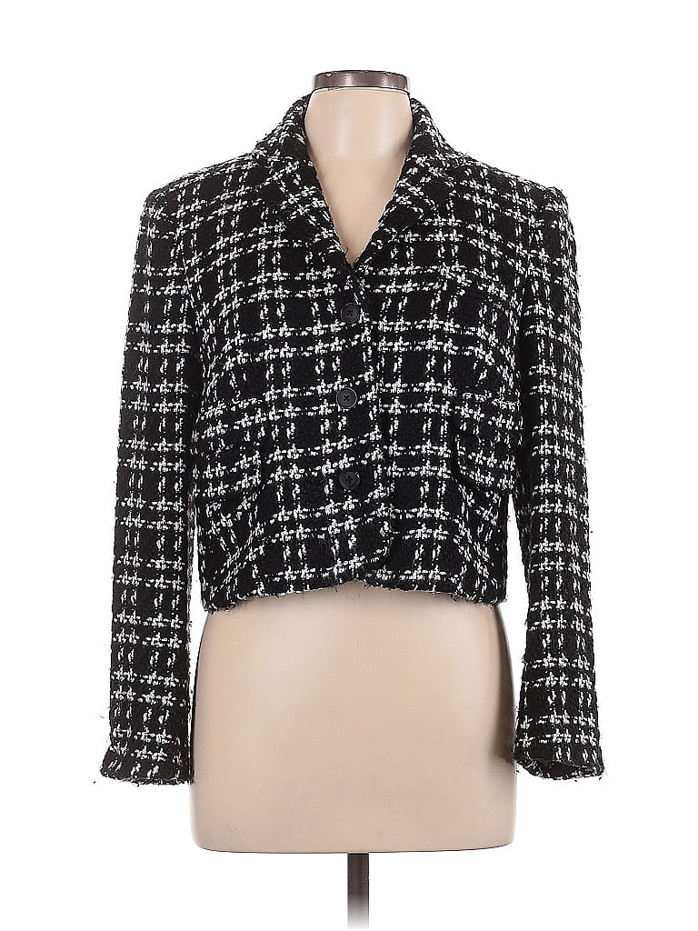 Moda International Houndstooth Black Blazer Size 12 - photo 1