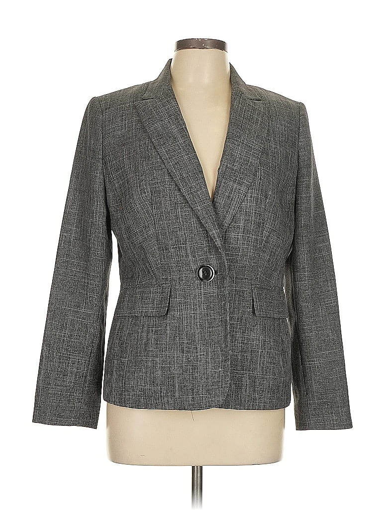 Le Suit 100% Polyester Tweed Gray Blazer Size 10 - photo 1