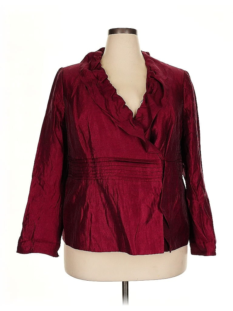 Kasper Burgundy Jacket Size 18 - photo 1