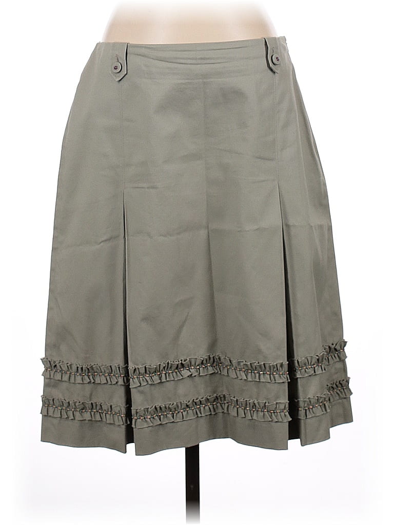 Sigrid Olsen 100% Cotton Solid Gray Casual Skirt Size 4 - photo 1