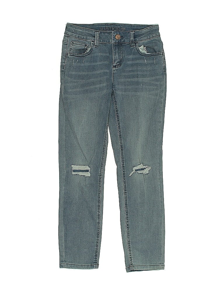 Justice 100% Recycled Polyester Blue Jeans Size 12 (big kids) - photo 1