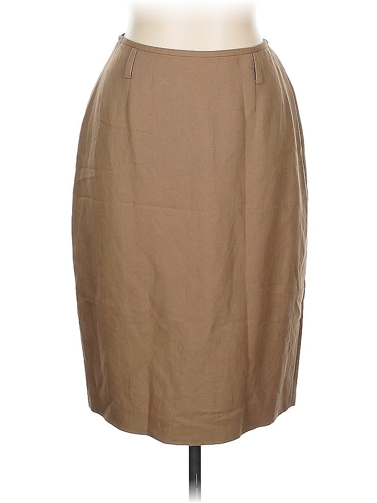 Pre-owned Linda Allard Ellen Tracy Casual Skirt In Brown