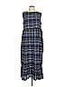 Suzanne Betro Plaid Blue Casual Dress Size L - photo 1