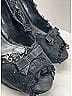 Dolce & Gabbana 100% Suede Black Suede Lace Trim Heels Size EU 39 - photo 5