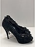 Dolce & Gabbana 100% Suede Black Suede Lace Trim Heels Size EU 39 - photo 11