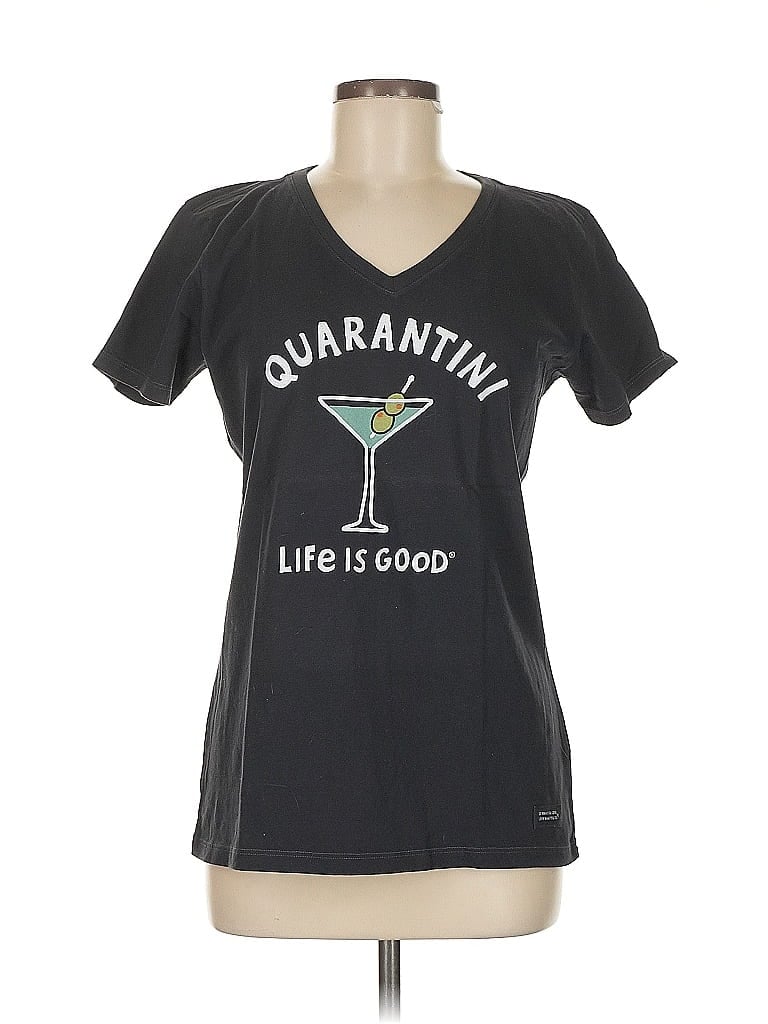 Life Is Good 100% Cotton Black Short Sleeve T-Shirt Size M - photo 1