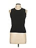 August Silk Black Sleeveless T-Shirt Size L - photo 1