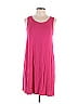 Express Outlet Solid Pink Casual Dress Size L - photo 1