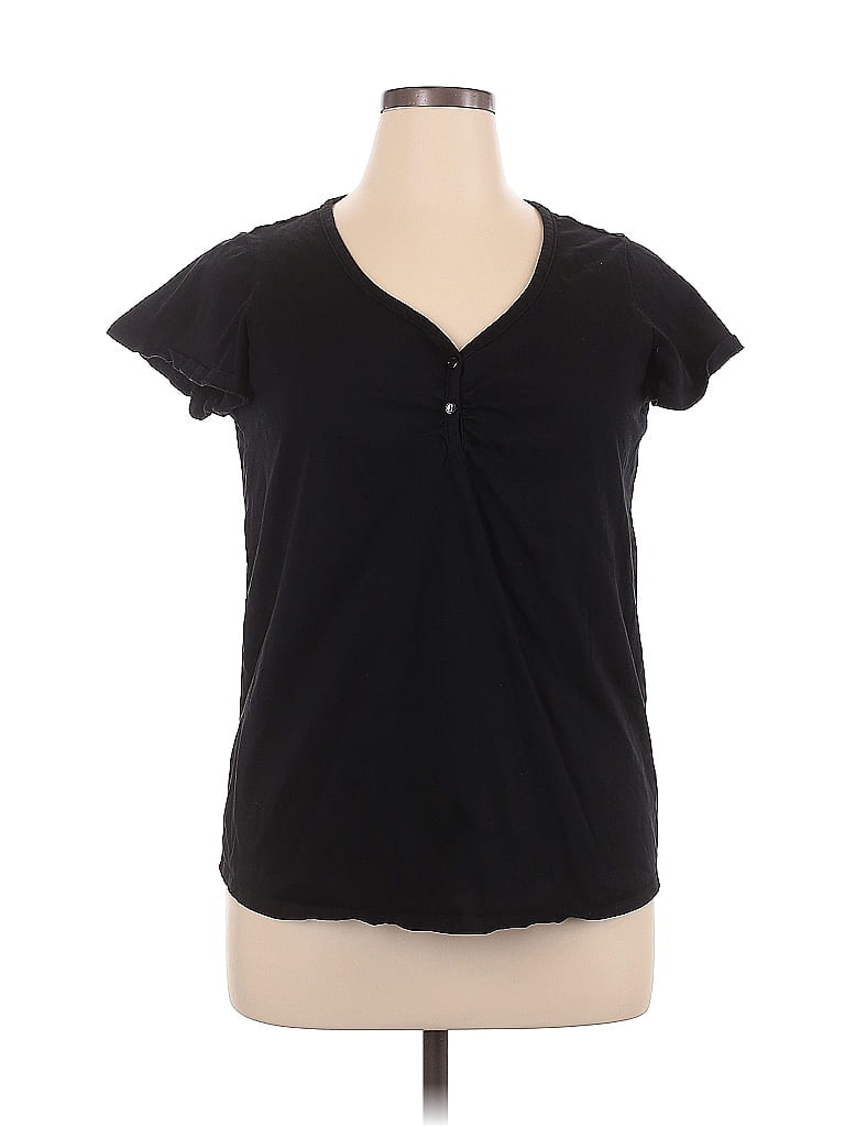 Roaman's 100% Cotton Black Short Sleeve T-Shirt Size 14 - photo 1