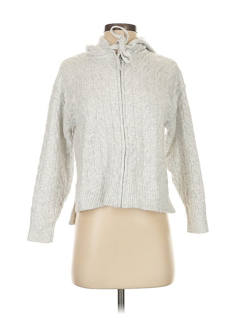 Pink Rose Gray Ivory Zip Up Hoodie Size S - photo 1