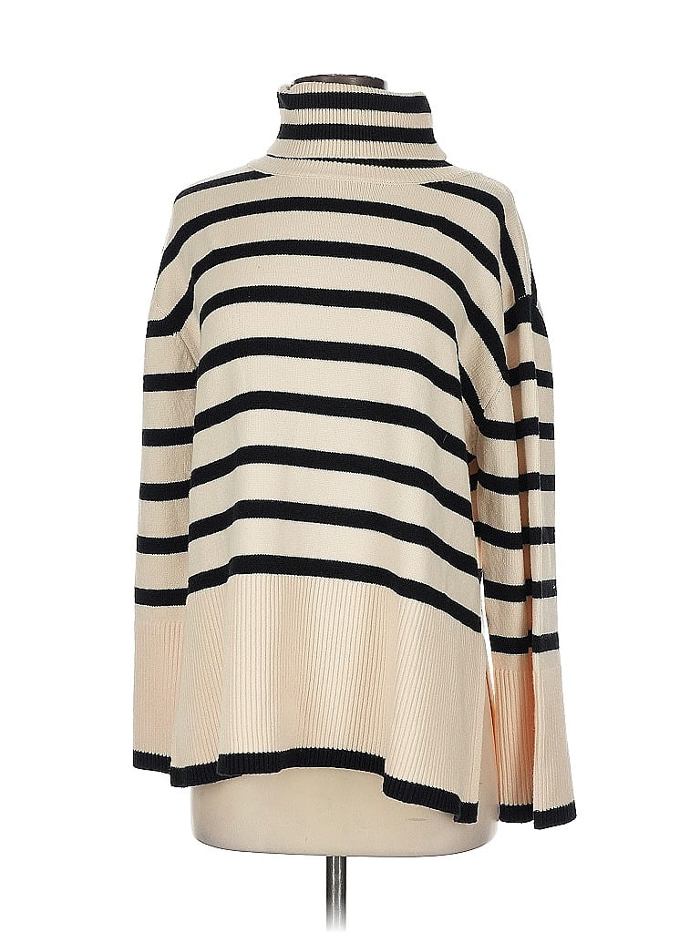BTFBM Stripes Ivory Turtleneck Sweater Size S - photo 1