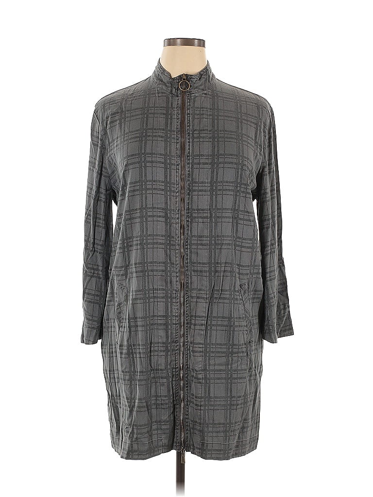 XCVI Plaid Gray Casual Dress Size XL - photo 1