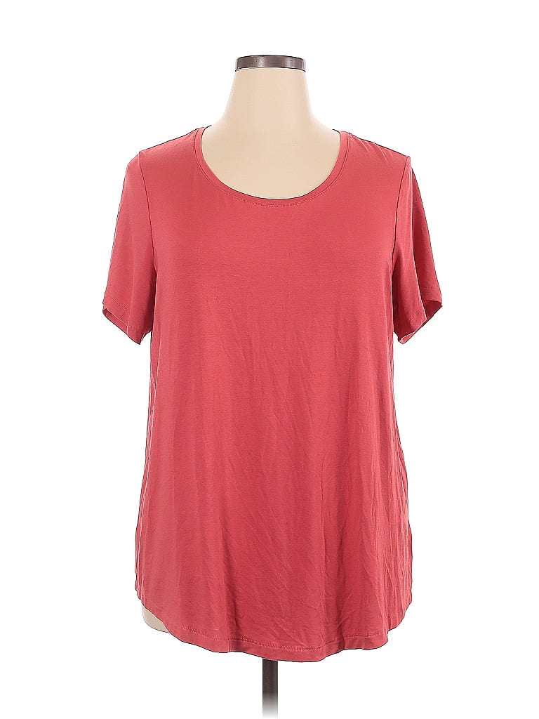 JM Collection Red Short Sleeve T-Shirt Size 1X - photo 1