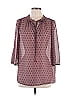Pleione 100% Polyester Burgundy 3/4 Sleeve Blouse Size L - photo 1