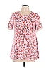 LOGO by Lori Goldstein Pink Short Sleeve T-Shirt Size L - photo 1