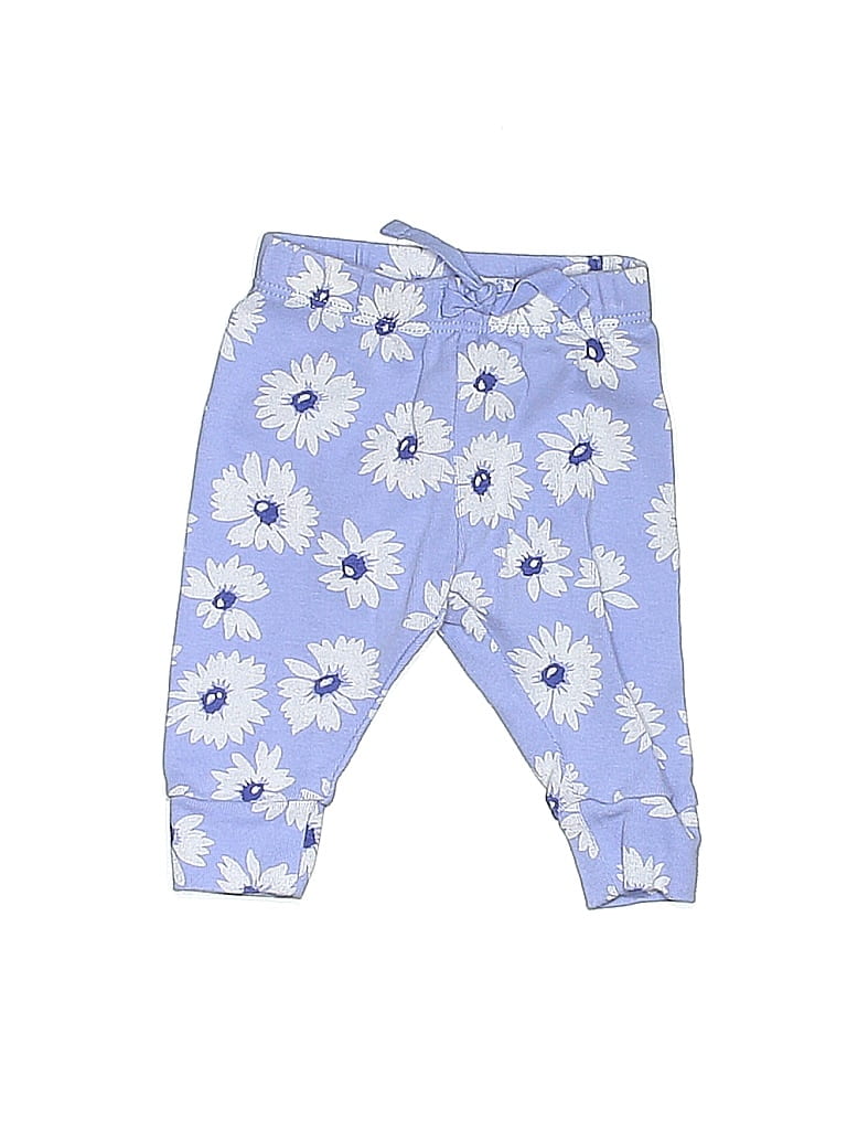 Baby Gap 100% Organic Cotton Floral Blue Casual Pants Size Up to 7lbs - photo 1