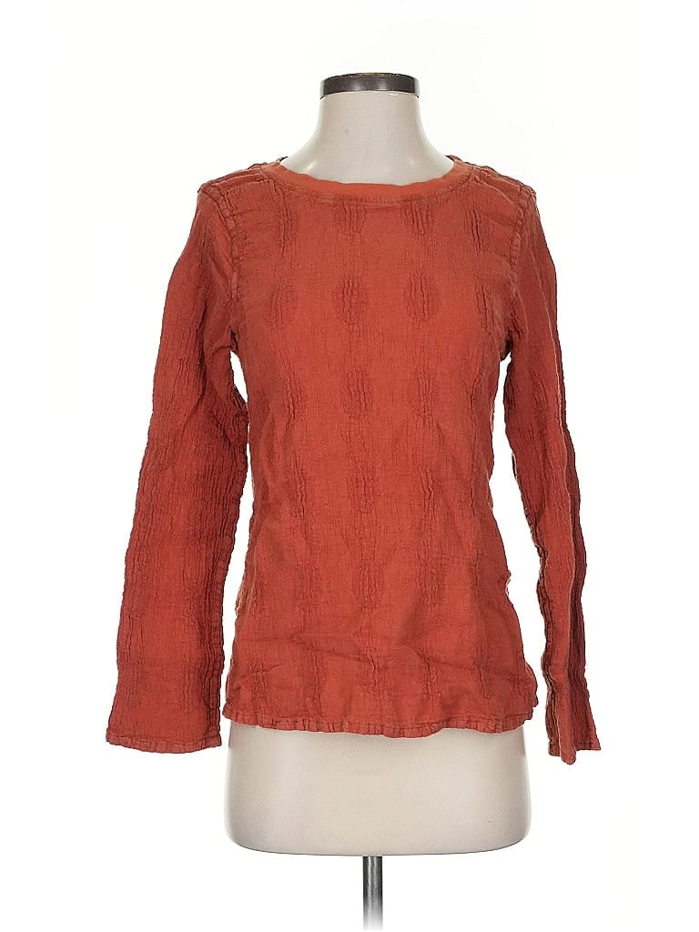 Flax Orange Long Sleeve Blouse Size 4 - photo 1