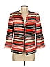 Kasper 100% Polyester Stripes Red Blazer Size 6 - photo 1