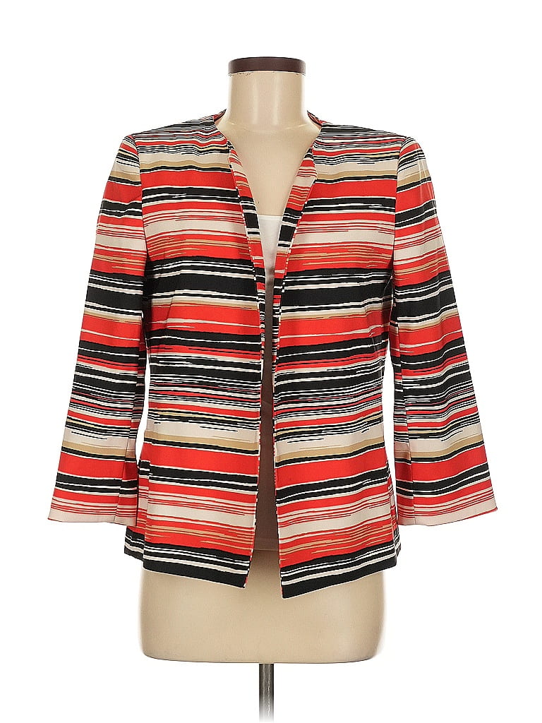 Kasper 100% Polyester Stripes Red Blazer Size 6 - photo 1