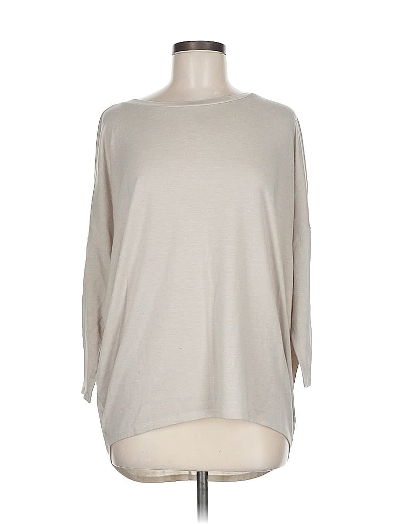 Pre-owned Ann Taylor Loft Outlet 3/4 Sleeve T-shirt In Gray
