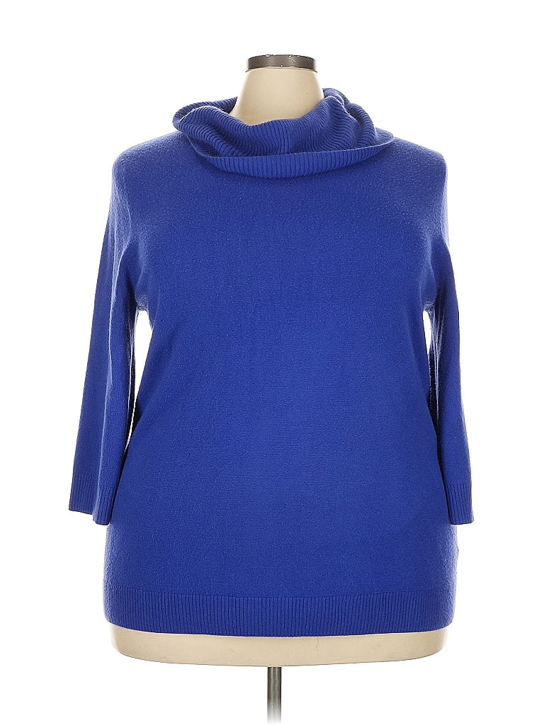 Sag Harbor 100% Acrylic Blue Turtleneck Sweater Size 3X - photo 1