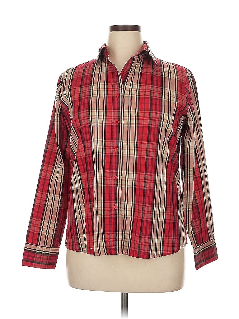 White Stag Plaid Red Long Sleeve Blouse Size XL - photo 1