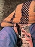 Red Leathere -ette- 100% Nylon Plaid Ivory Long Sleeve Button-Down Shirt Size S - photo 9