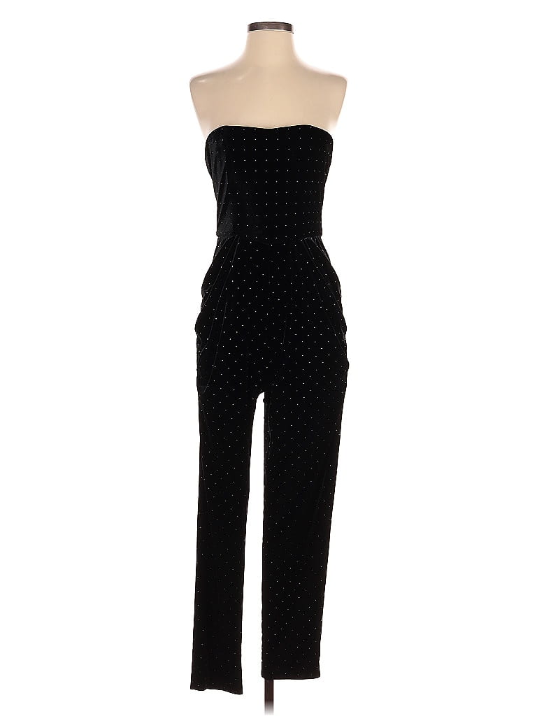 ML Monique Lhuillier 100% Polyester Polka Dots Black Jumpsuit Size 4 - photo 1