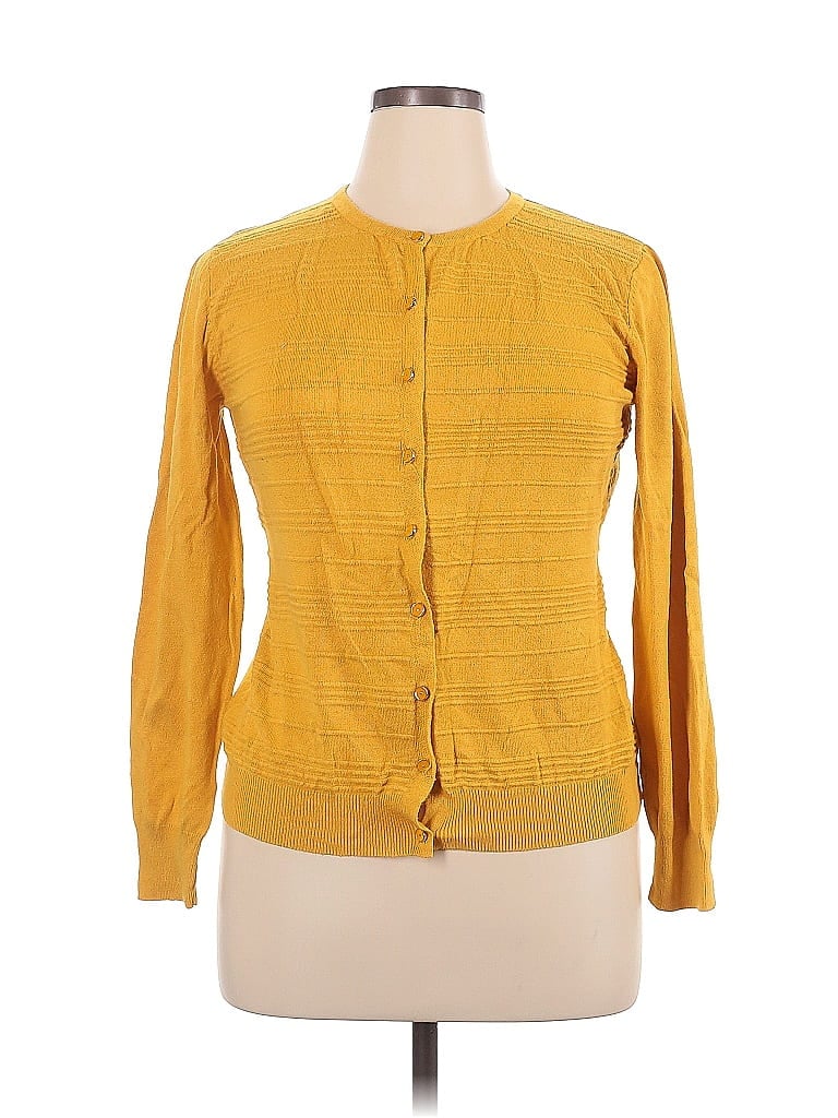 Melrose Chic Stripes Yellow Cardigan Size XL - photo 1