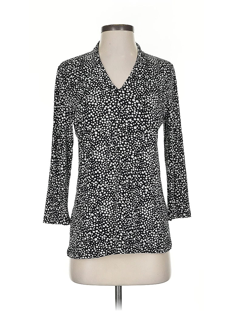 Pre-owned Chico's 3/4 Sleeve Blouse In Black