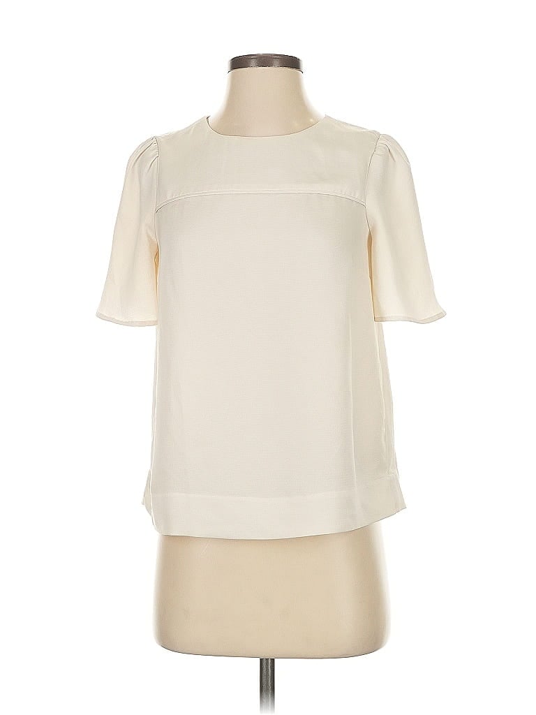 J.Crew 365 100% Polyester Ivory Short Sleeve Blouse Size 00 - photo 1
