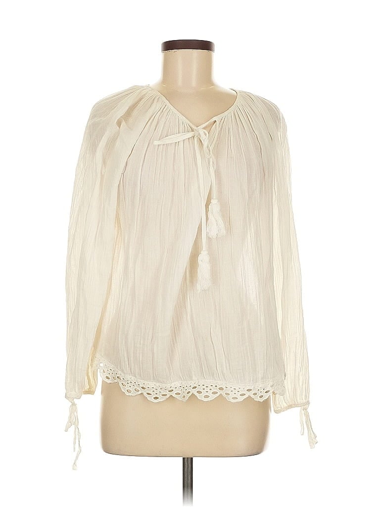 LoveShackFancy 100% Cotton Ivory White Long Sleeve Blouse Size 1 - photo 1