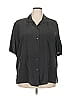 August Silk 100% Silk Black Short Sleeve Silk Top Size 2X - photo 1