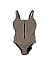 Solid & Striped Solid Brown One Piece Swimsuit Size M - photo 1