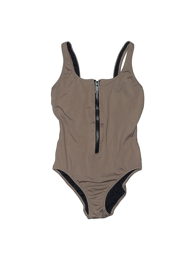 Solid & Striped Solid Brown One Piece Swimsuit Size M - photo 1