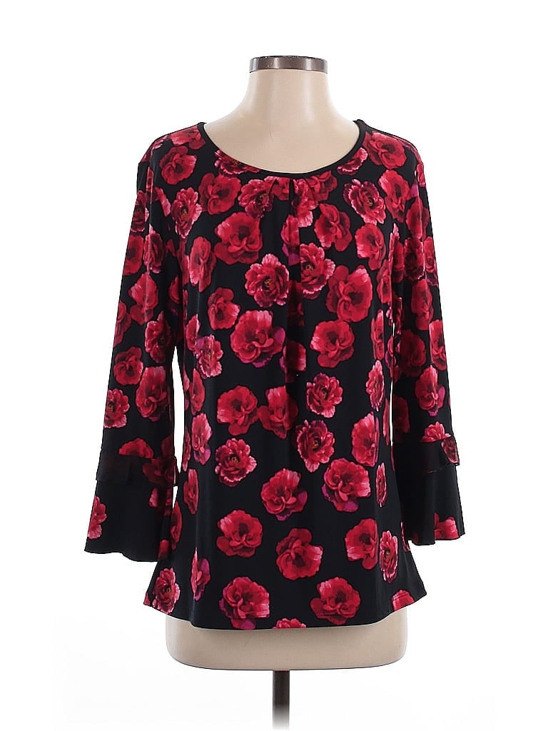 Pre-owned Karl Lagerfeld 3/4 Sleeve Blouse In Red