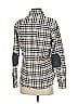 Red Leathere -ette- 100% Nylon Plaid Ivory Long Sleeve Button-Down Shirt Size S - photo 2