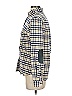 Red Leathere -ette- 100% Nylon Plaid Ivory Long Sleeve Button-Down Shirt Size S - photo 5