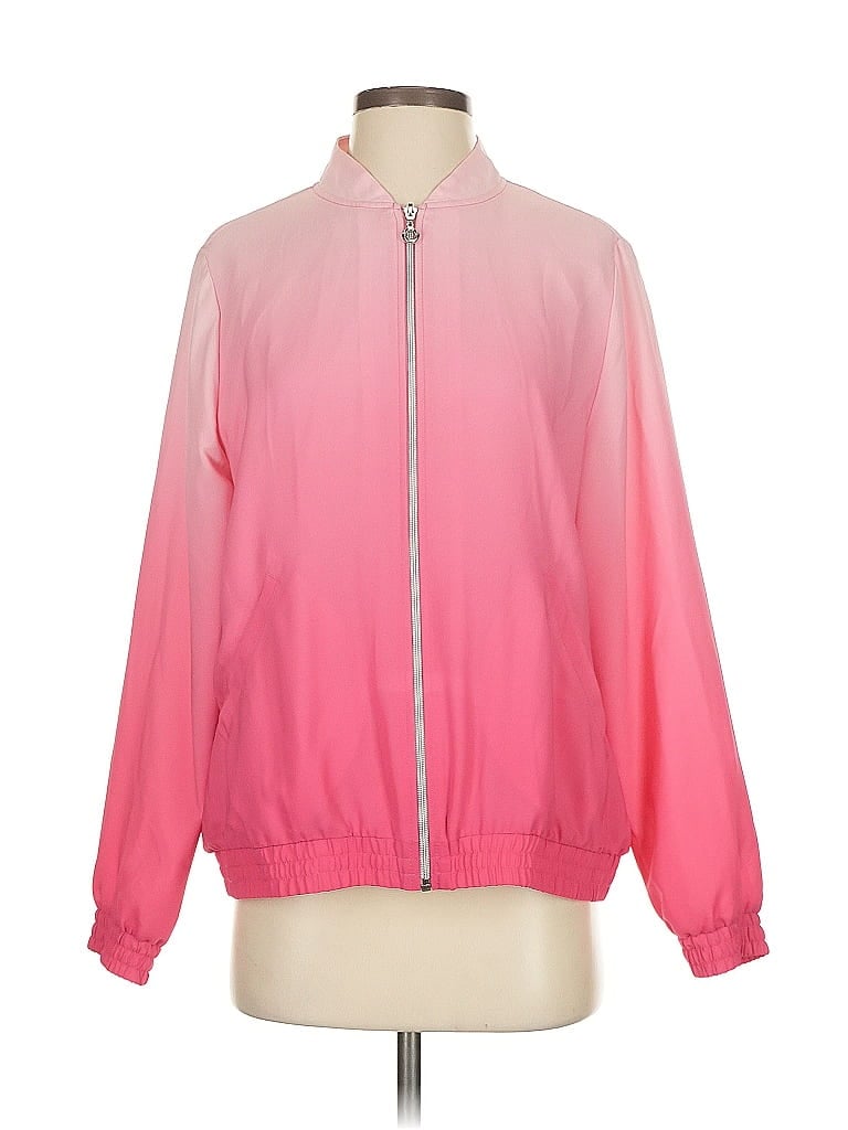 Susan Graver Color Block Pink Track Jacket Size S - photo 1